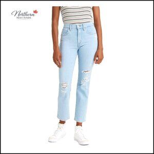 High Rise Straight Crop Jeans, 26" Inseam, Sculpting Fit